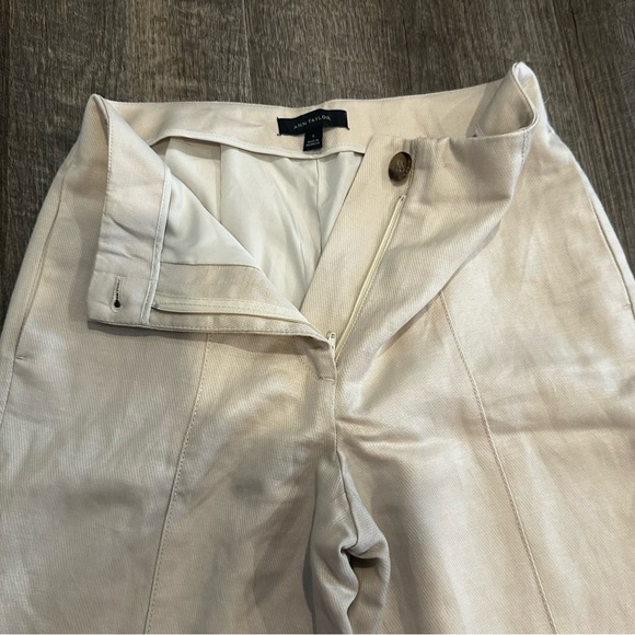Ann Taylor Linen Women’s The Seamed Wide leg Dress Pants size 0 cream - Picture 8 of 14